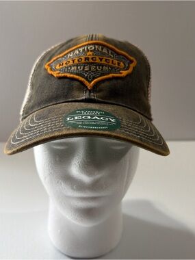 Legacy Distressed Distressed Brown Baseball Cap with Orange Embroidered Patch